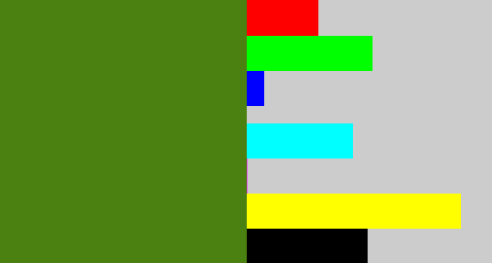 Hex color #4a8111 - sap green
