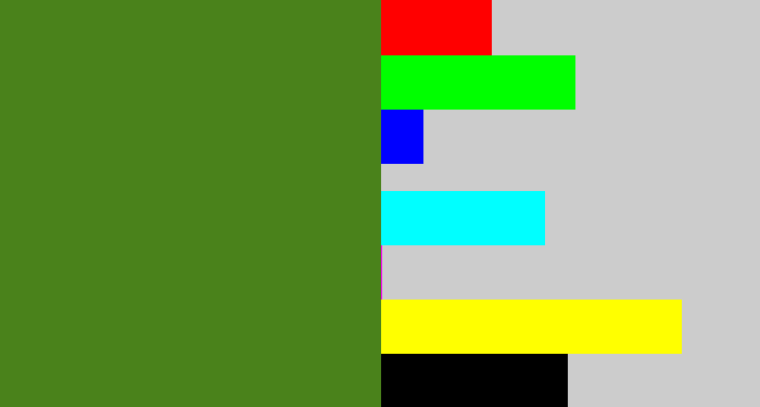 Hex color #4a821b - sap green