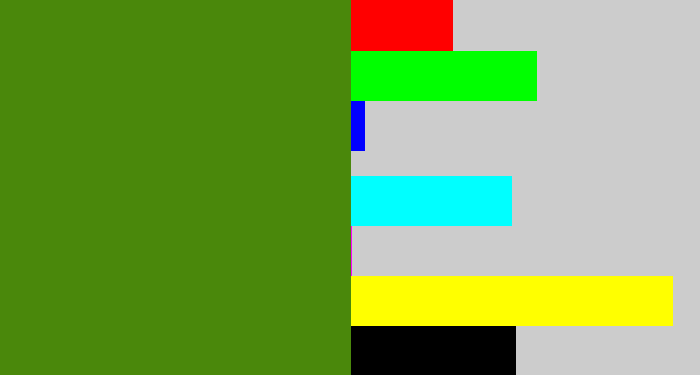 Hex color #4a880b - sap green