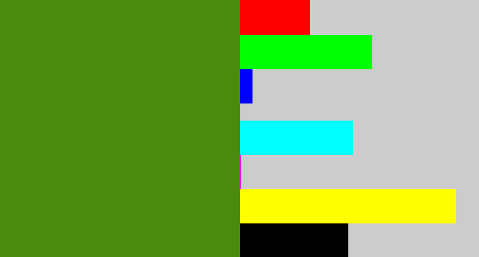 Hex color #4a8b0e - sap green