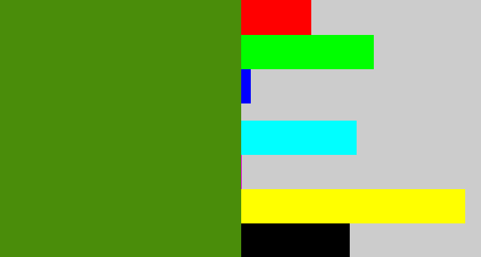 Hex color #4a8d0a - grass green