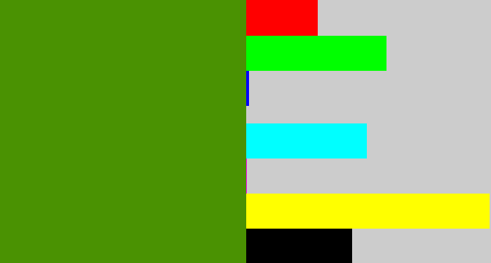 Hex color #4a9202 - grassy green