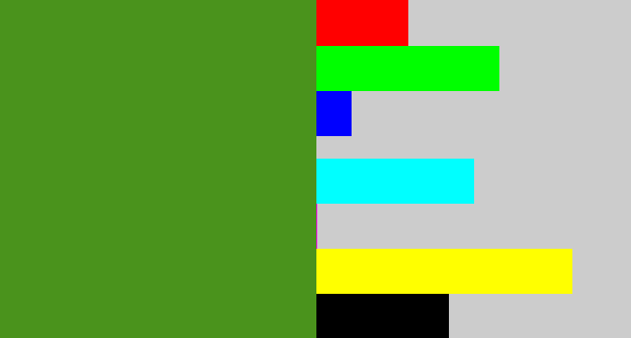 Hex color #4a931c - sap green