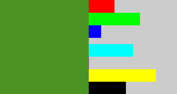 Hex color #4a9324 - sap green