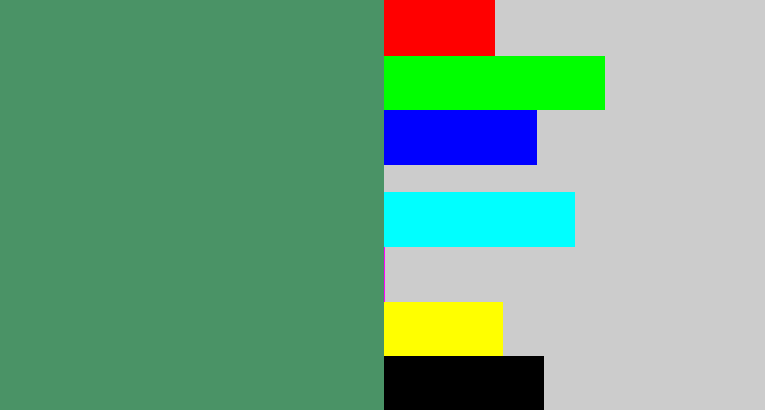 Hex color #4a9366 - greenish