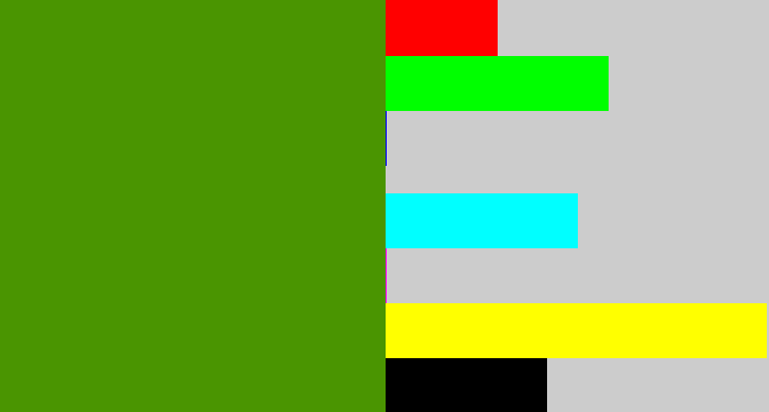 Hex color #4a9501 - grassy green