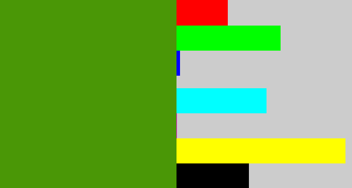 Hex color #4a9706 - grassy green