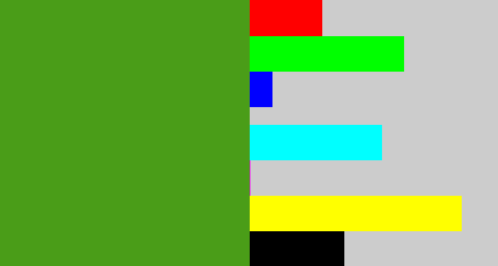 Hex color #4a9d18 - lawn green