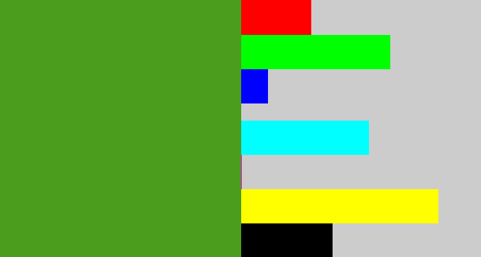Hex color #4a9d1d - grass green