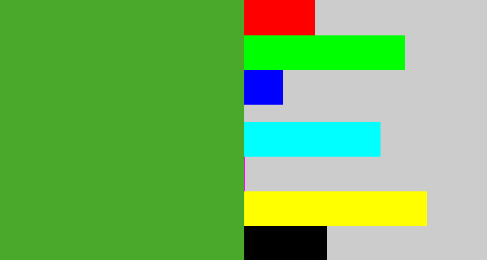 Hex color #4aa92a - grass