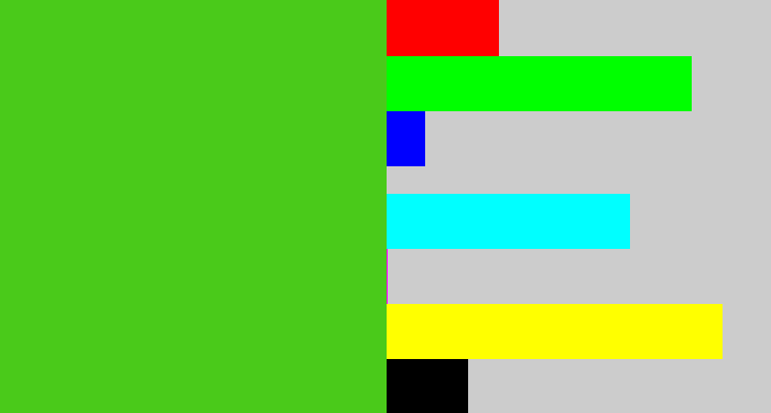 Hex color #4aca1a - frog green