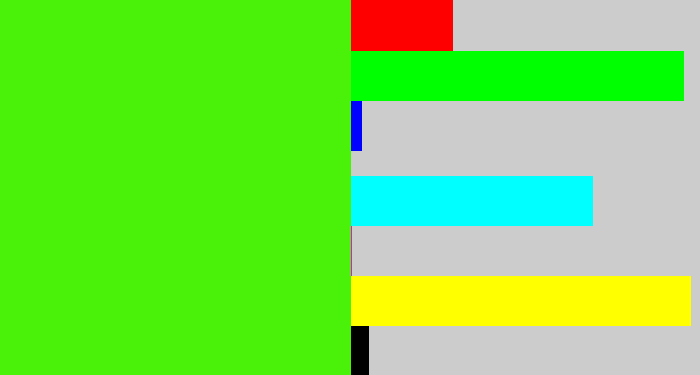 Hex color #4af108 - poison green