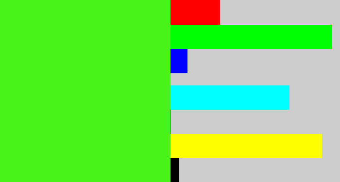 Hex color #4af31a - poison green