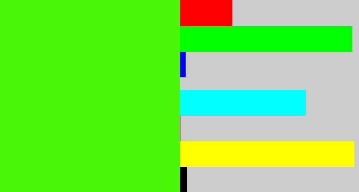 Hex color #4af607 - poison green