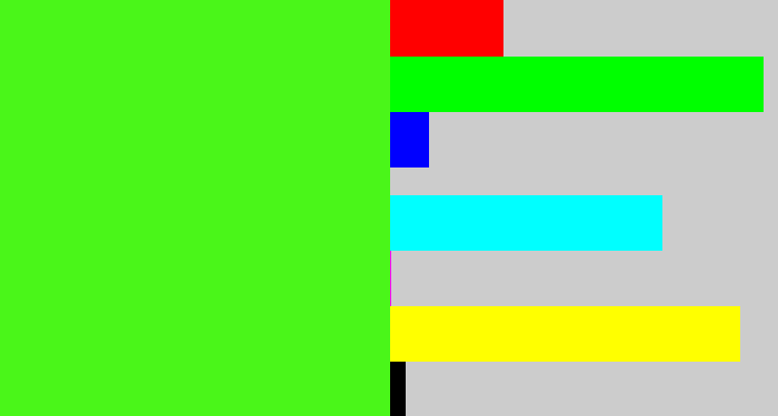 Hex color #4af619 - poison green