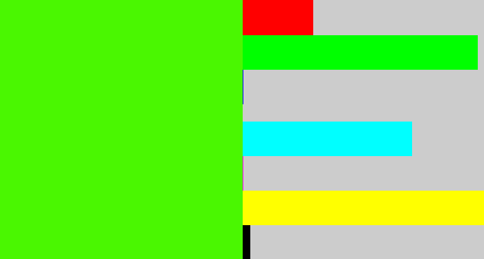 Hex color #4af701 - poison green