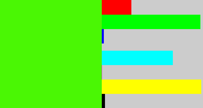 Hex color #4af704 - poison green