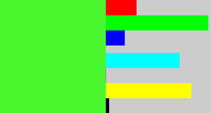 Hex color #4af72f - poison green