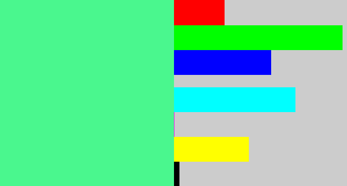 Hex color #4af78e - sea green