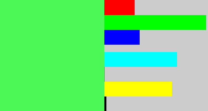 Hex color #4af956 - light neon green