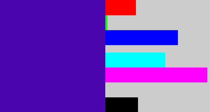 Hex color #4b05af - indigo blue