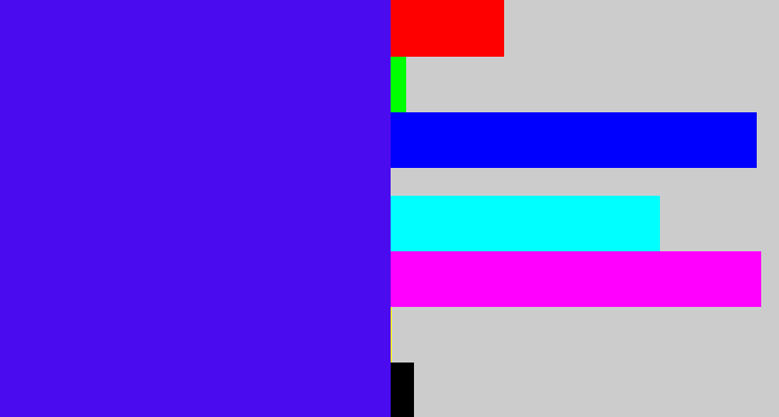 Hex color #4b0bef - blue/purple