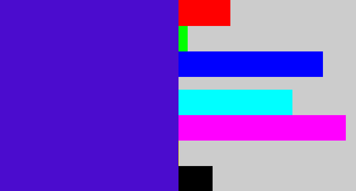 Hex color #4b0cce - violet blue