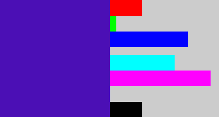 Hex color #4b0fb5 - indigo blue