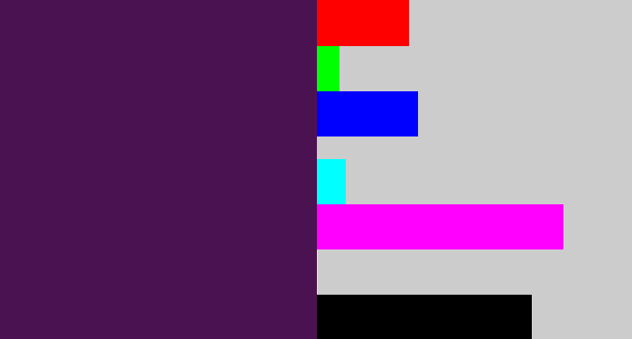Hex color #4b1252 - plum purple