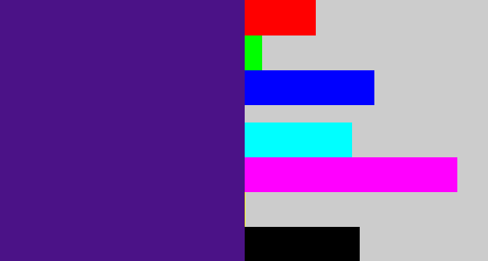 Hex color #4b1287 - indigo