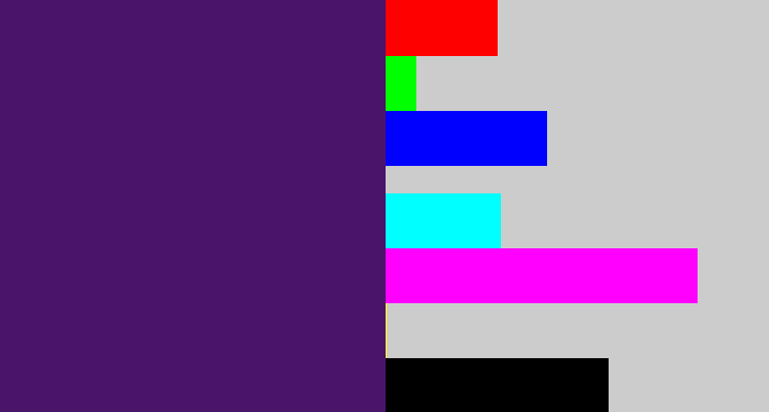 Hex color #4b146b - royal purple