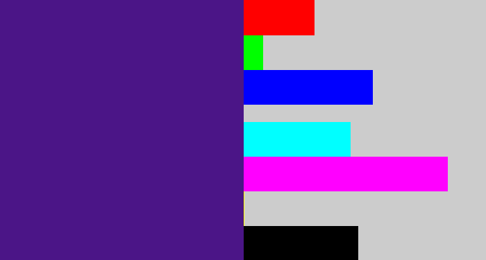 Hex color #4b1587 - indigo