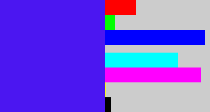 Hex color #4b16f1 - blue/purple