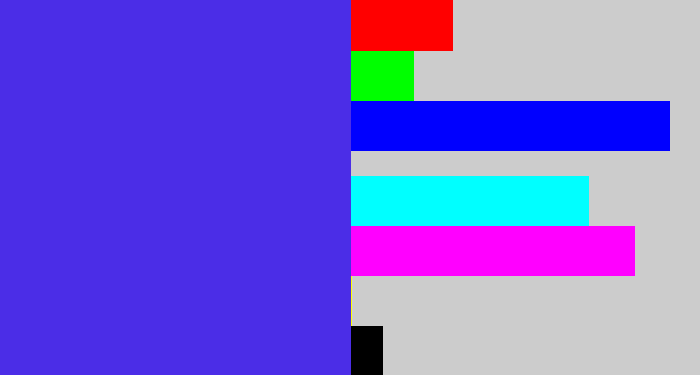Hex color #4b2de7 - purpley blue
