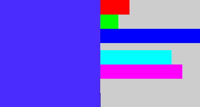 Hex color #4b2eff - light royal blue