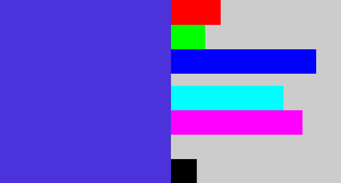 Hex color #4b32da - blurple