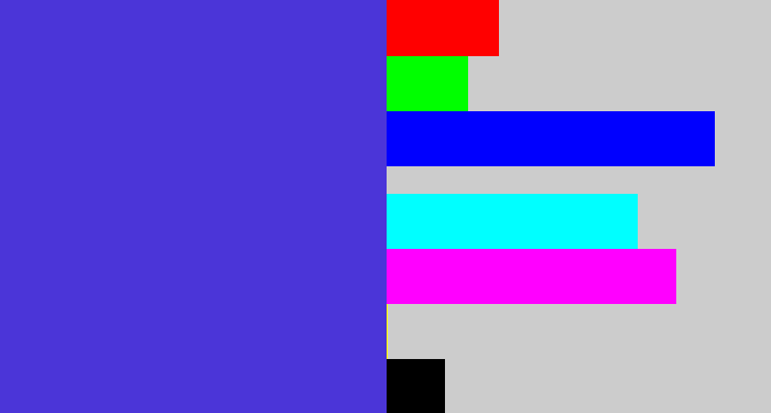Hex color #4b35d8 - blurple