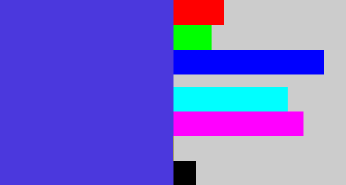 Hex color #4b38dd - blurple