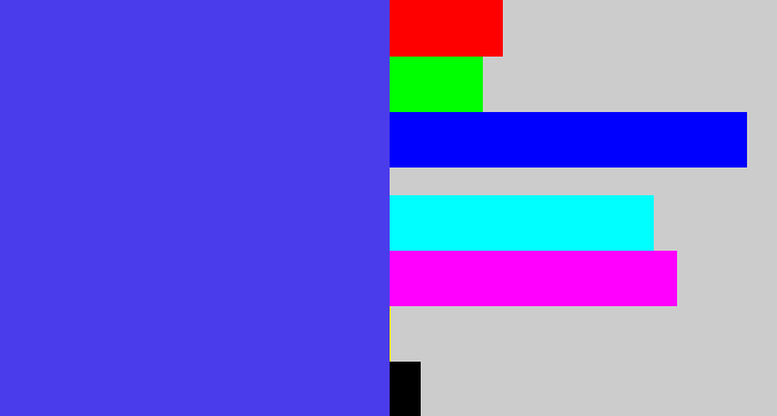 Hex color #4b3ceb - purpley blue