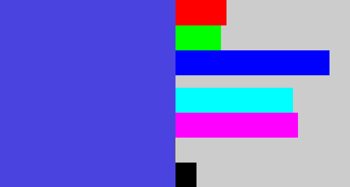 Hex color #4b43e0 - warm blue