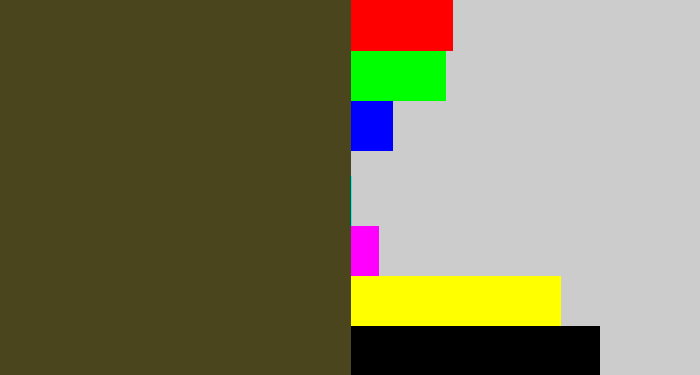 Hex color #4b451e - army green