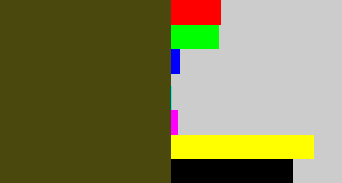 Hex color #4b480d - green brown
