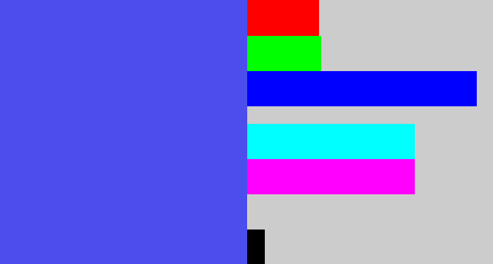 Hex color #4b4ded - warm blue