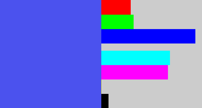 Hex color #4b52ee - warm blue