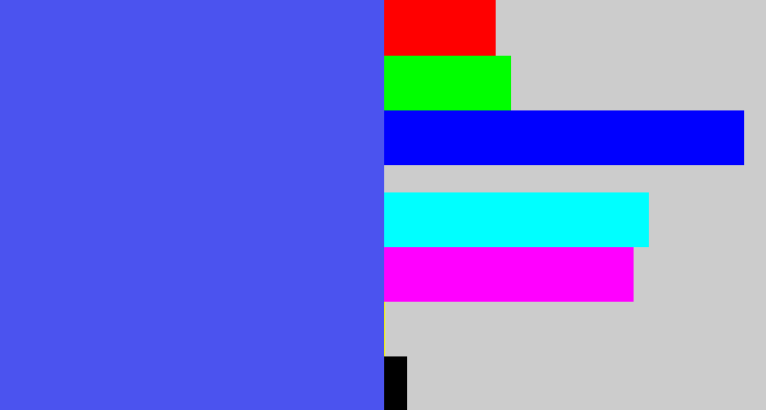 Hex color #4b53ef - warm blue