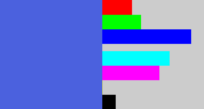 Hex color #4b61de - warm blue
