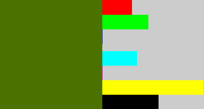 Hex color #4b7201 - dark grass green