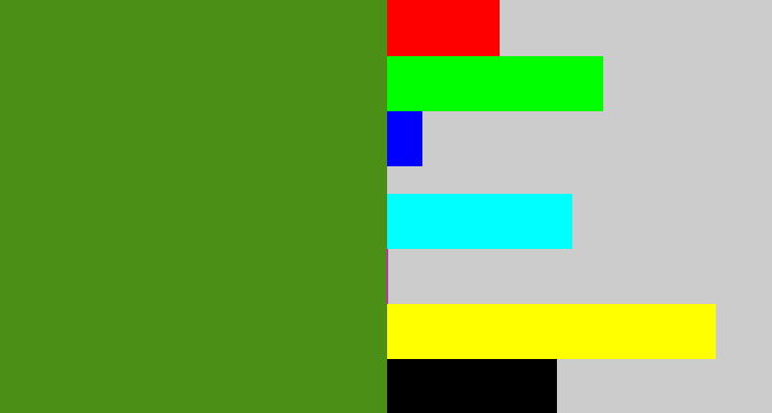 Hex color #4b8f16 - sap green