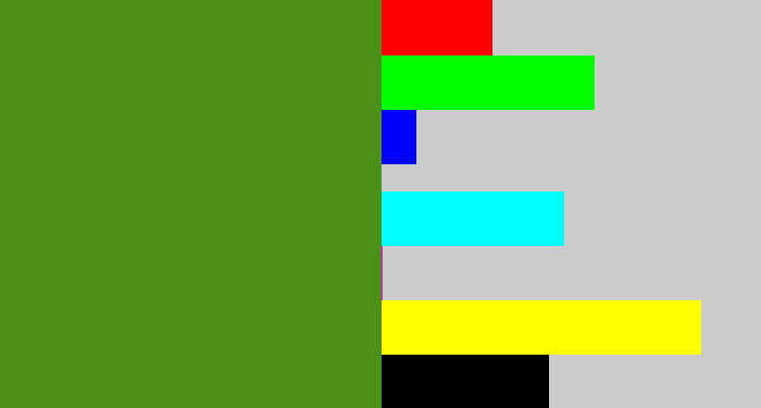 Hex color #4b9017 - sap green