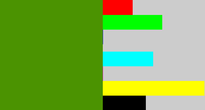 Hex color #4b9301 - grassy green